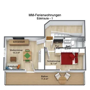  Apartment Haus Edelraute Deutschland